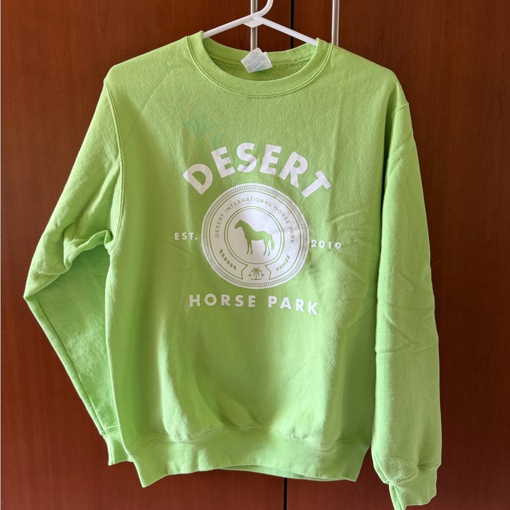 Desert Horse Park Crewneck Sweatshirt in Bright Green size Small
